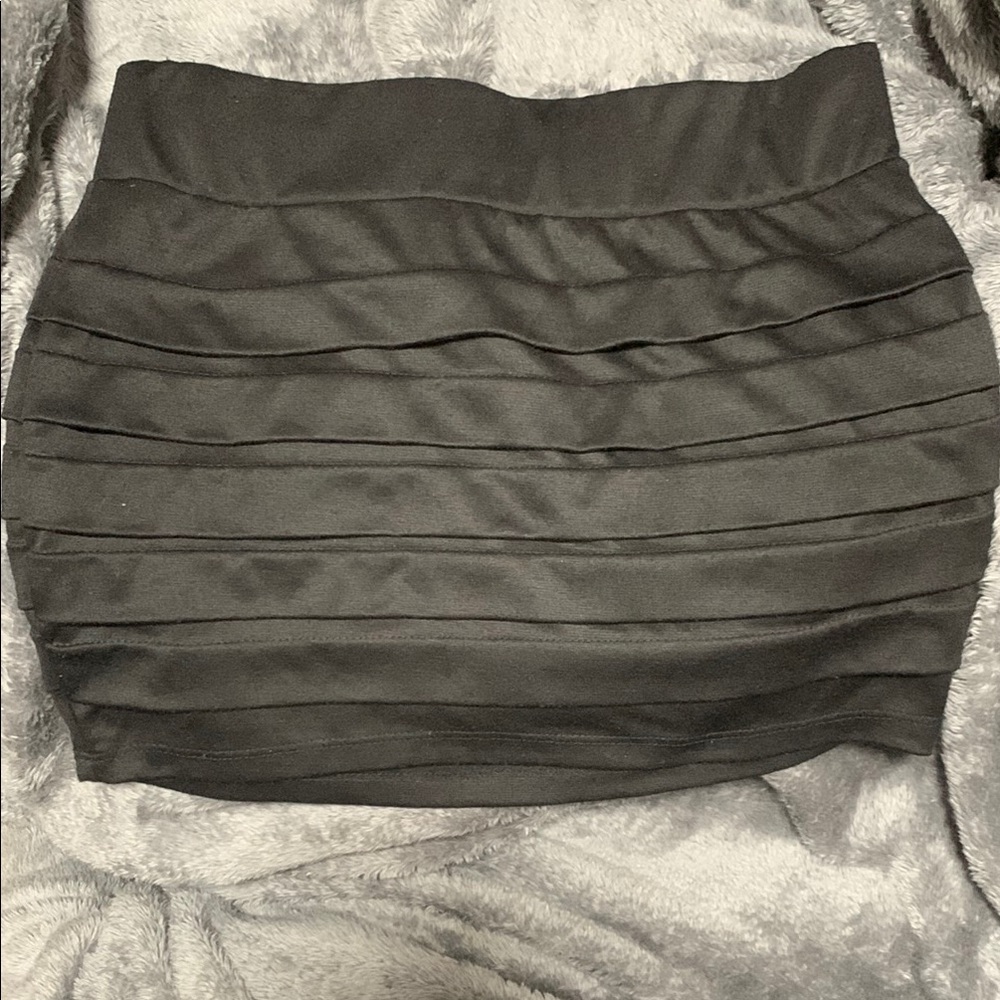 Elegant Black Tiered Skirt